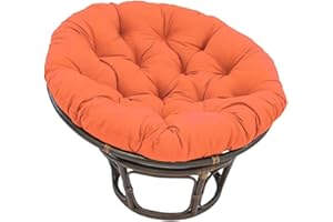 LIXQQS Papasan Cushion, Round Chair Cushions, Large Comfortable Seat Cushion, Waterproof Rocking Chair Cushion, Indoor and Outdoor (Without Chair) (Color : Orange, Size : 50 * 50cm)