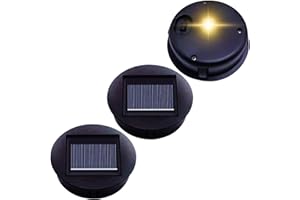 XVZ Reemplazo de lámparas solares, 3 unidades de 8 cm de diámetro, cubiertas solares LED de color blanco cálido, reemplazo solar para diferentes lámparas solares