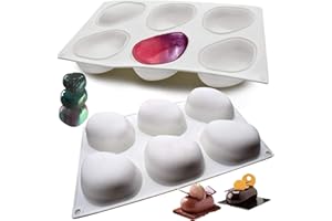 JasCherry Silikonformen, 6 Hohlraum 3D Stein Geformt, Bonbon Schokoladenformen, Mousse-Kuchenform, Motivbackformen, für Mousses Eiscreme Chiffon Kuchenform Backen Cupcake Form