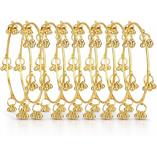 Shining Diva Fashion 8 Pcs Traditional Stylish Ghungroo Kashmiri Bangles Set for Women & Girls
