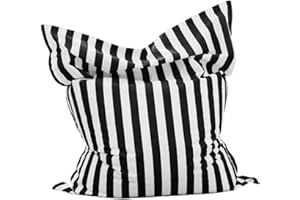 SXBCYAN Puf Flotante Cuadrado For Piscina – Puf Flotante For Piscina – Exterior Interior Cómodo Puf Grande – Sqaure Piscina Flotante Almohada Saco Puf Cubierta Sin Relleno ( Color : Black-stripe , Size : 140x