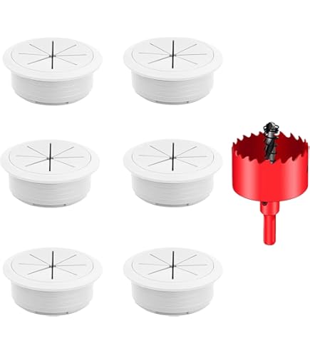 Passacavo In Silicone Per Scrivania - 25mm, Nero, Con Trapano, 10 Pezzi Per Organizzazione Cavi - Foto 8