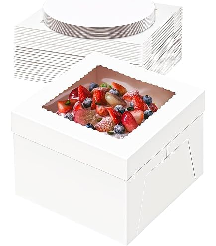 Miluoou 20 Stuks Taartdozen Met Planken 25x25x20 Cm Wit - Met Venster