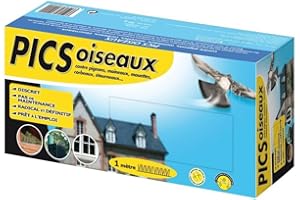 CAUSSADE Pics Anti Pigeons -1 Mètre de Protection - Facile à Installer - Discret - Anti Pigeons, Moineaux, Mouettes, Cordeaux, Etourneaux, IREPOIPIC