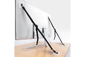 HPMJZ 2 Pcs Adjustable TV Safety Straps, No-Drill Adhesive Anti-Tip Furniture Anchors for Kids Proofing Flat Screens Fix to Wall Cabinet Stand Desk Earthquake Straps Furniture Anchors Anti Tip Kit