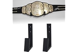 BANTLOU Wrestling Belt Wall Display Holder Compatible with WWE Belts, Wooden Horizontal Championship Belt Hanger Wall Mount, Durable & Easy to Install Title Belts Rack Organizer