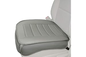 Big Ant Car Seat Cover, Universal Car Front Seat Cover PU Leather Car Seat Pad with Edge Wrapping, Car Interior Seat Cushion Waterproof Seat Protector Anti-UV Ray, Sweat Stain, Scratch (2 Pack,Grey)