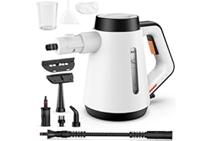 Fippesax Handheld Steam Cleaner, 400ml Pressurized Multi-Purpose Steam Cleaner with 9pcs Accessories,Chemical Free Steam Cleaners for Home Use,Cleaning Floor,Tile,Windows,Couch,Grout (White)