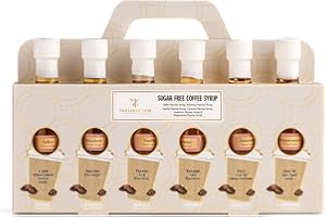 TILZ COLLECTION Tilz, Sugar Free Coffee Syrups - 6 Sugar Free Syrup Coffee Gifts For Men, Women |Cocktail Gift Sets, Vanilla Syrup, Caramel, Hazelnut, Amaretto, Toffee, Peppermint |Birthday, Christmas Food Gifts sets