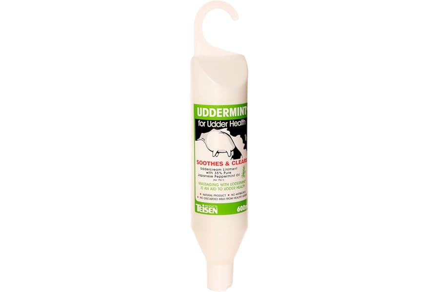 Teisen Uddermint 600ml - Deeply Soothing Udder Mint Cream with 35% Japanese Peppermint Oil Extract Strong Cooling Liniment Menthol Rub with Natural Ingredients for Joint and Muscle Rub Udder Cream