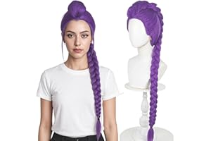 PORSMEER Perruque de chasseur de démons - Cosplay - Perruque de cosplay - Longue perruque lisse - Accessoire de cheveux longs et lisses pour femme (Chasseur de démons)