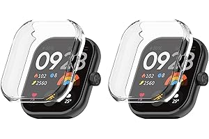 Kobmand 2 Stück Hülle Kompatibel mit Xiaomi Redmi Watch 4 Schutzhülle, TPU Vollständige Abdeckung Schutzfolie Cover Case Schutzhülle für Xiaomi Redmi Watch 4 (Clear+Clear)