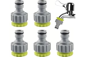 Vidsmow 6 PCS Adaptadores de Grifo de Agua, Conectores de Manguera de Jardín 1/2 y 3/4 Pulgadas, Conector de Plástico, Diseño 2 en 1 para Riego y Lavado de Coches, Compatible con Mangueras Estándar