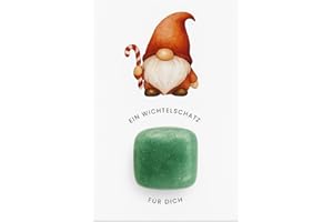 Milaboo® Wichtelschatz als Geschenk und Wichtel Zubehör Weihnachten – Magischer Glücksstein für Kinder, handverlesener Stein (2-3 cm) mit Karte (Wichtel Aventurine)
