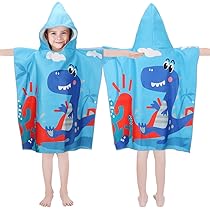 Accappatoio Poncho Bambino Microfibra - Con Cappuccio, Telo Mare, Spiaggia, Piscina, 4-8 Anni - Foto 8