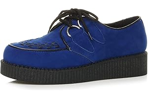 Ajvani Męskie płaskie buty na platformie, sznurowane, gotyckie, punkowe, luźne buty Creepers