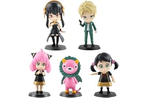 Nesloonp Spy Family Anime Figure 5 PCS - Anya Forger Theme Anime Model, Cute Hand Made Figure Statue Doll Toy 10cm PVC Spy Family Figure Collection Statue Ornaments Decoration for Anime Fans