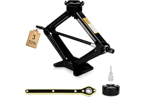 SROCHN Wagenheber 3T (3000kg), Universeller Scherenwagenheber, Maximale Höhe bis zu 45cm, Tragbarer Wagenhebersatz für Auto, MPV, SUV & Andere Fahrzeuge