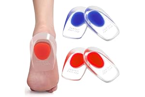 BABY MOLOVE 2 Pares Taloneras de Gel,Almohadillas de Gel Para Talones,Plantillas Talon para Fascitis Plantar, Plantillas de Talón que Reducen la Presión y el Dolor（L:40-45）