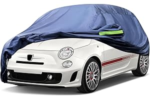 Svnqney Autoabdeckplane 10 Schichten Vollgarage Autoabdeckung Vollgarage Staubdicht Wasserdicht Autohülle Autoplane Car Cover für FIAT 500F 2007-2022