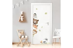 Little Deco Türaufkleber Waldtiere ohne Namen Wandsticker für Kinderzimmer Wandtattoo selbstklebend Wandaufkleber Wanddeko DL880-2