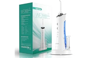 ‎VOYOR-HEALTH Munddusche Kabellos Elektrische Wasserflosser für Zahnreiniger, Zahnzwischenraumreiniger Wiederaufladbare IPX7 Wasserdichter Plaque-Entferner für Zahnspangen WF300 (Blau)