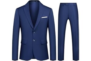 Autsel Anzug Herren 2 Teilig Slim Fit Anzüge Business Herrenanzug Hochzeit 2-Teilig Sakko Hose Formal Dinner Suit