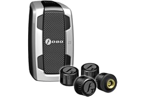 FOBO Tire 2 Reifendruck-Kontrollsystem TPMS mit App Echtzeitanzeige Reifendrucksensor Reifendruckkontrollsystem für Auto, Wohnmobil, Wohnwagen, Anhänger Reifendruckmesser Reifendruckprüfer Manometer