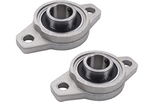 Othmro KFL004 flanged Pillow Block Bearing, 20mm Bore Diameter, Bearing Steel zinc Alloy, Set Screw Lock 2pcs