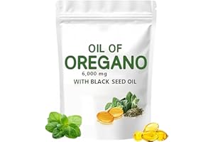 OKMINI 180PCS Oil of Oregano Sof/tgels,Oregano Oil with Black Seed O/il,Hair Strengthens and Glowing Skin,6000mg of O/il of O/regano Sof/tgels,Natural O/regano for Both Men and Women,Quickly Absorbed
