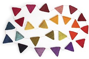 ‎ÉN GRY & SIF Gry & SIF handgemachte Wimpelgirlande aus Filz, ca. 1,9 m - Bunte Wimpelkette für Kinderzimmer, Boho-Deko, Kinderzimmer-Deko zum Aufhängen für Mädchen und Jungen, Kinderzimmer Wanddeko