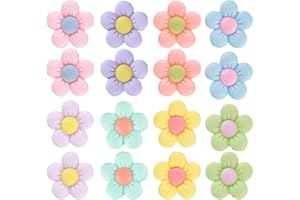 DSLSQD 16 zawieszek do butów kwiatowych, urocze zawieszki do dekoracji stokrotki, zawieszki kwiatowe do sandałów krokodyla dla dziewcząt, dzieci, nastolatków, dorosłych, kobiet, na przyjęcie