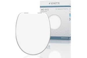Schütte Asiento Duroplast, Blanco, con Descenso automático, Apto habituales, Carga máxima de Las Gafas de Inodoro de 150 kg, 82100, Color