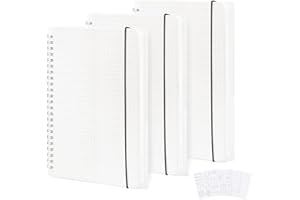 GOSIRM Confezione da 3 taccuini Dotted A5 - Bullet Grid Journal Dot Spiral con 5 stencil fai da te, No Bleeding carta spessa 120 g/m², carta a pois 480 pagine, 5,7 x 8,3 pollici