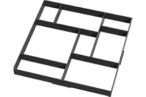 FIVMEN 1x Pflasterform Gießform Gehweg Schablone 8 Kammern DIY Garten Betonformen Schalungsform Pflastersteine Streichen aus Kunststoff Gehwegplatten, Quadrat 01
