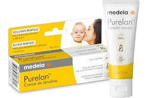 Medela crema de lanolina Purelan para pezones, alivio para pezones doloridos y piel seca, a base de ingredientes naturales, hipoalergénica y probada dermatológicamente, sin fragancia, 37 g