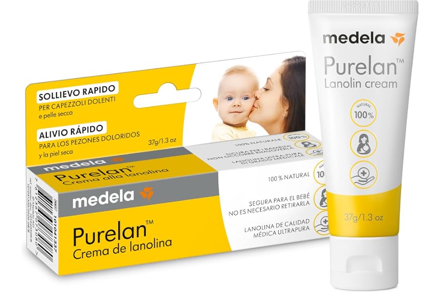 Medela crema de lanolina Purelan para pezones, alivio para pezones doloridos y piel seca, a base de ingredientes naturales, h