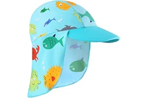 HUAANIUE Bébé Enfant Bonnet de Bain Plage Enfants Bébés Bonnet de Piscine Anti-UV UPF 50+ 6 Mois - 6 Ans