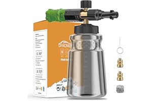 DANCINGBOAR Snow Foam Lance do myjki ciśnieniowej serii K K2, K3, K4, K5, K6, K7, 1 l, regulowany dozownik mydła, działo z pianki śnieżnej, do mycia samochodu i czyszczenia