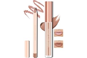 Boobeen rossetto liquido opaco e matita linea labbra, nudo rosso trucco labbra Longwear impermeabile penne lipliner e velluto macchia labbra lucidalabbra liscio labbra make up set regalo