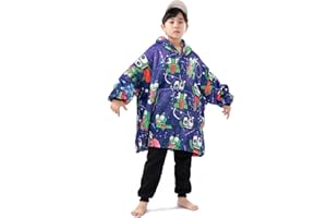 Delanhon Youtuber Gamer Merch Fleece Oversized Hoodie Blanket for Kids Boys Girls Wearable Warm Sweatshirt Teens Children