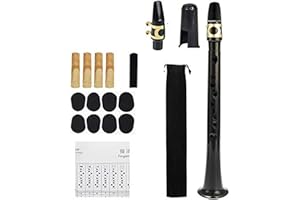 WHNBUIJ Small Saxophone Band Set - Compact Saxophone Beginner Saxophone Practice Aid | Small Tubular Brass Music Set with Mouthpiece, Reeds, Carrying Bag, rico