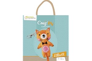 Clairefontaine ES Avenue Mandarine KC047C - Une boite Mini Couz'in comprenant une figurine en feutrine 7x3x17 cm, fil, aiguille et accessoires, Elliott