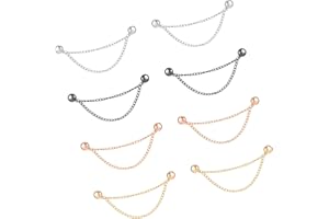 Heclia 8 clips magnéticos para ropa, clip de botón magnético multifunción con cadena, broche redondo sin alfileres para mujer, clips de camisa, cierre magnético para cincha, dobladillos, cuello
