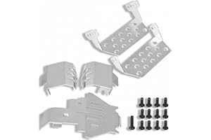 DILWE Placa de Deslizamiento para RC, Alta Resistencia y Antideslizante, Chasis Blindado de Acero Inoxidable, 5 Piezas para Coches RC, para Todoterrenos, para Circuitos y Uso Familiar