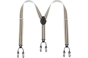 Lafayon Mens Braces Plus Y-back suspenders for Men 35mm Color with 6 Strong Clips Heavy Duty Braces Gift Package