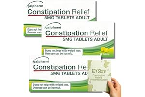 TDY STORE Constipation Relief 5mg Tablets Adult - 20 Per Pack - TDY Bundle Including Constipation Relielf & Prevention Guides + Stool Chart & Recording - Digestive Support - Packaging May Vary