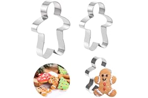 Azexcy Set di 3 Biscotti Gingerbread Man Natale Formine per Biscotti a Forma di Omino di Pan di Zenzero in Acciaio Inox