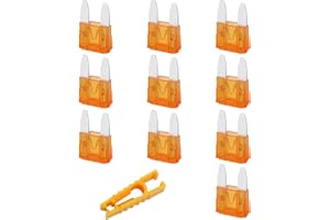 JatilEr bezpieczniki samochodowe, 10 sztuk, 5 A, mini, bezpieczniki płaskie, bezpieczniki wtykowe z 1 ściągaczem, do samochodów osobowych, RV/ciężarówek, motocykli, łodzi