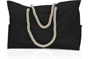 CORIOS Borsa Mare Donna Grande Borsa da Spiaggia Beach Bag Idrorepellente Borse Tracolla Borse a Mano XXL Borse a Spalla Borsa Tote per Viaggi Palestra Nuoto Vacanze in Spiaggia Nero